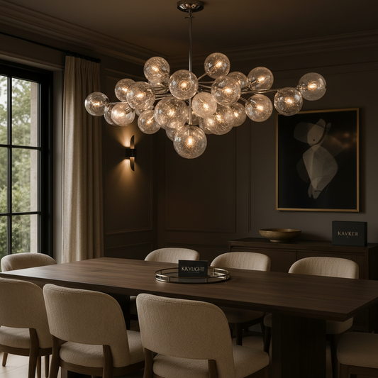 Mandoza Linear Chandelier in Nickel Light