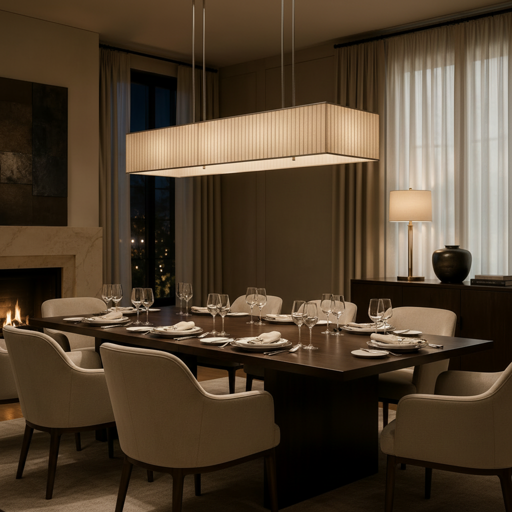 Jeunet Rectangular Chandelier in Nickel Light