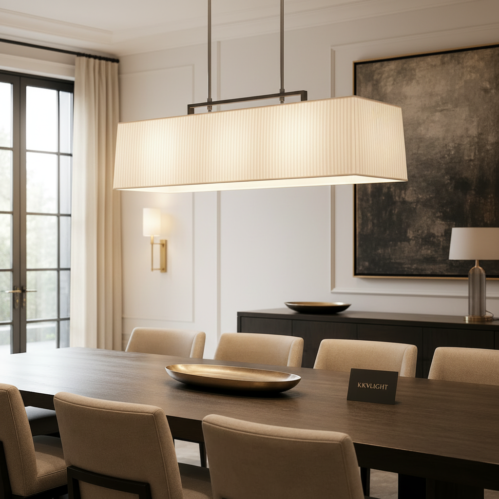 Jeunet Rectangular Chandelier in Nickel Light