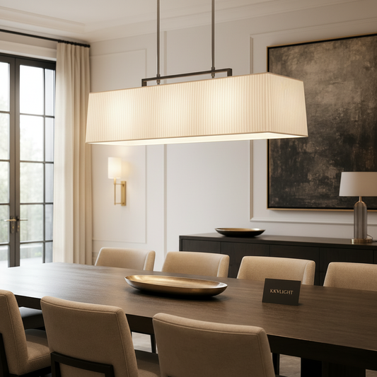 Jeunet Rectangular Chandelier in Nickel Light